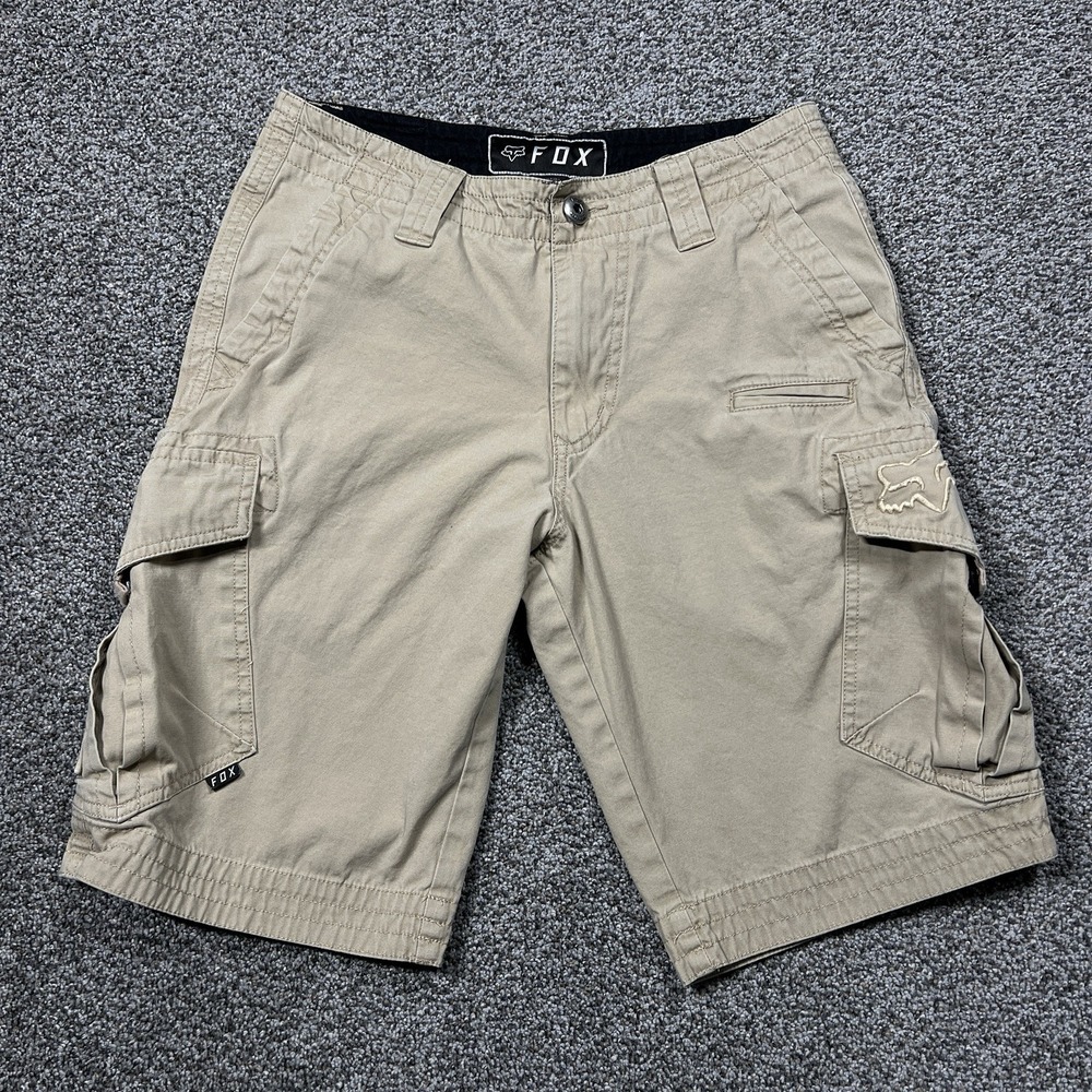 Fox Shorts Mens 28 Tan Cargo 10" Utility Racing Outdoors Twill
